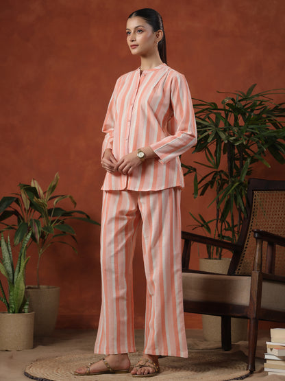 Women's Cotton Self Design Co ord Set