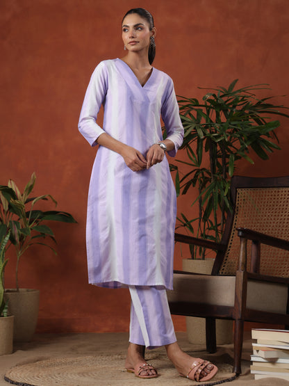 Women's Cotton Self Design Straight Kurta Set