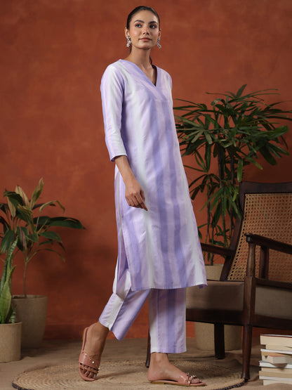 Women's Cotton Self Design Straight Kurta Set