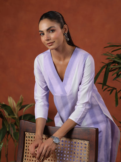 Women's Cotton Self Design Straight Kurta Set