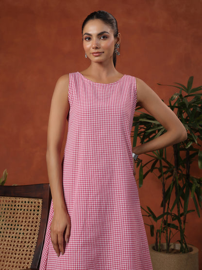 Women's Cotton Self Design Straight Kurta Set