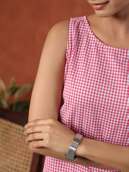 Women's Cotton Self Design Straight Kurta Set