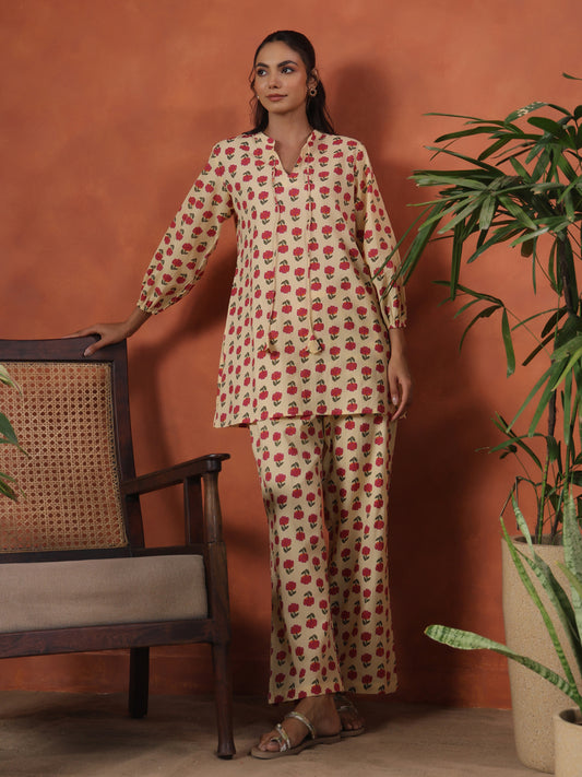 Women's Cotton Printed Co ord Set