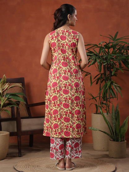 Women's Printed Cotton Kurta Set