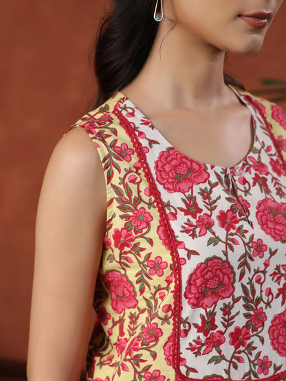 Women's Printed Cotton Kurta Set
