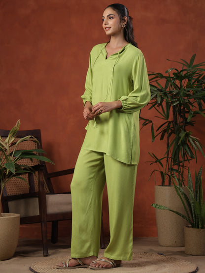 Women's Parrot Green Co ord Set