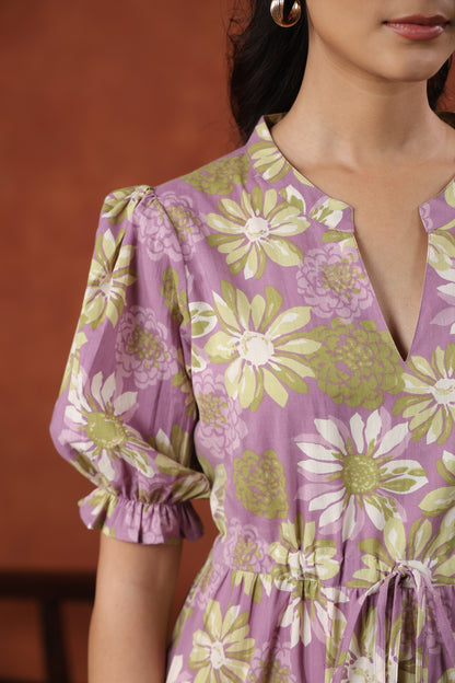 Women's Floral Printed Tier Dress