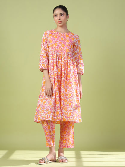 Women's Cotton Anarkali Kurta Set