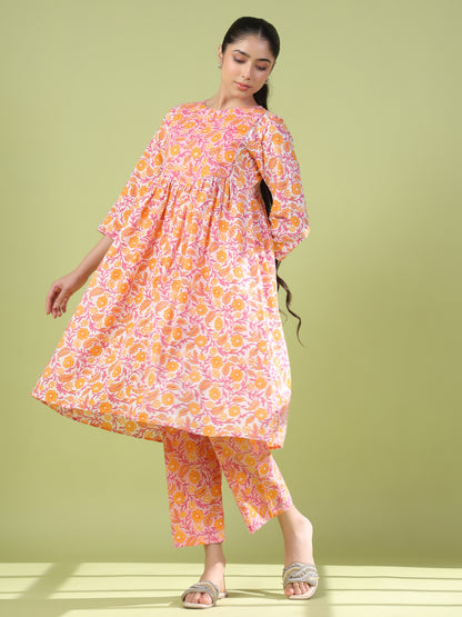 Women's Cotton Anarkali Kurta Set