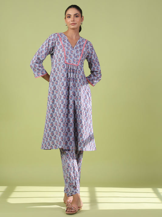 Women's Printed Kurta With Dhoti Pant
