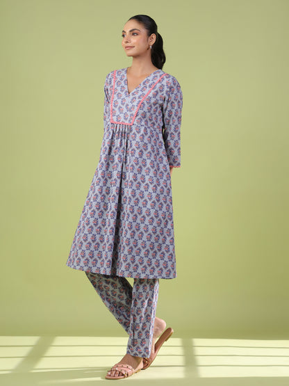 Women's Printed Kurta With Dhoti Pant
