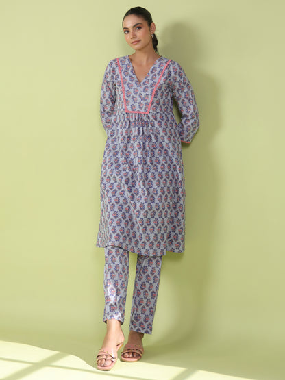 Women's Printed Kurta With Dhoti Pant