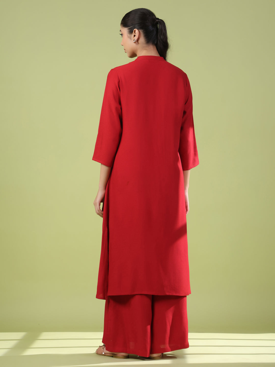 Women's Red Kurta Set