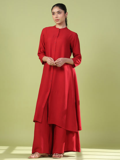 Women's Red Kurta Set