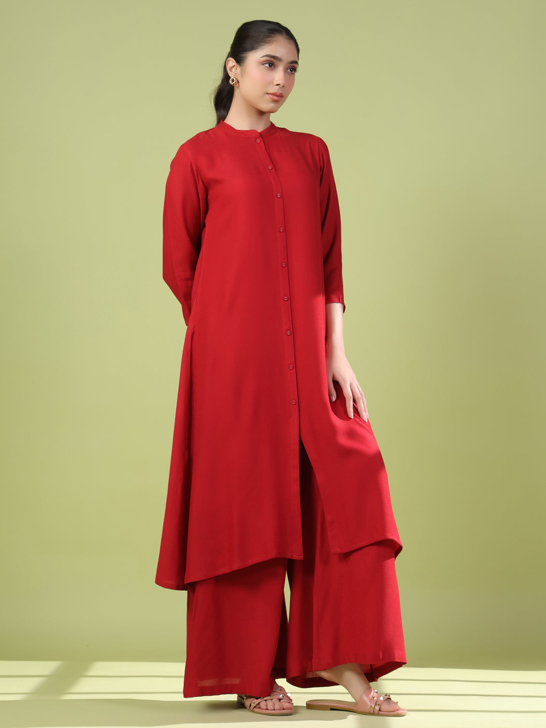 Women's Red Kurta Set