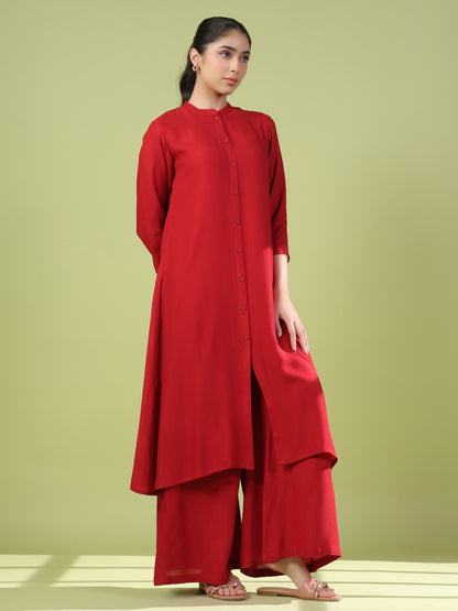 Women's Red Kurta Set