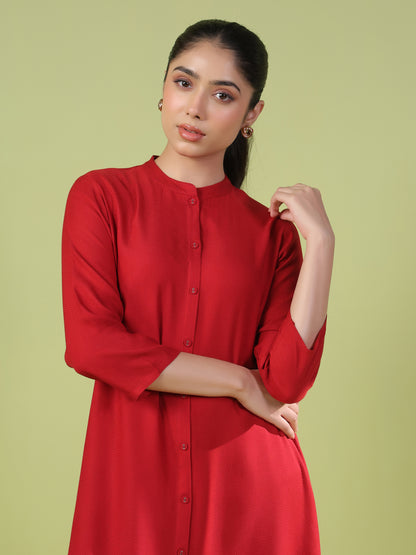 Women's Red Kurta Set