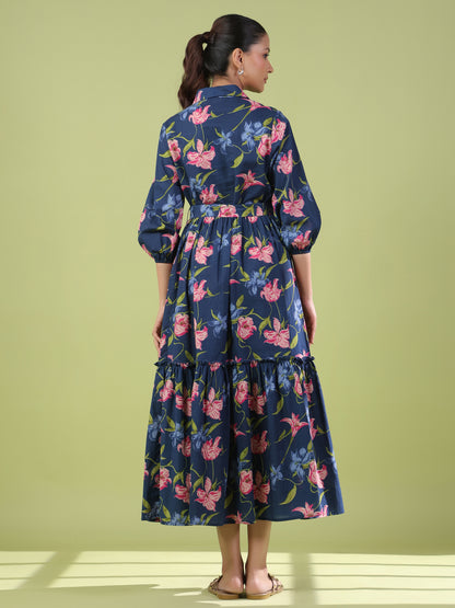 Women's Collared Long Dress