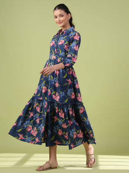 Women's Collared Long Dress