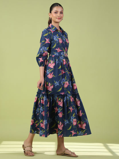 Women's Collared Long Dress