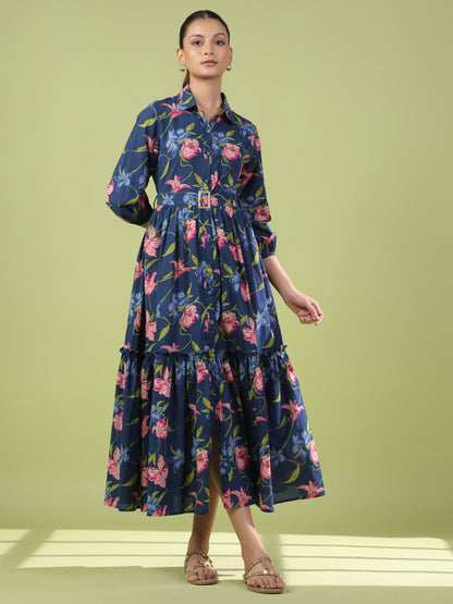 Women's Collared Long Dress