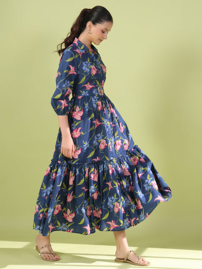 Women's Collared Long Dress