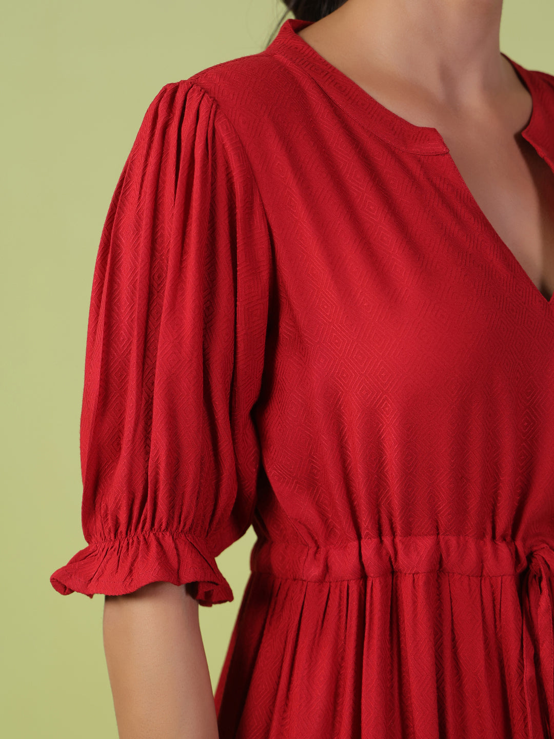 Women's Red Tiered Dress