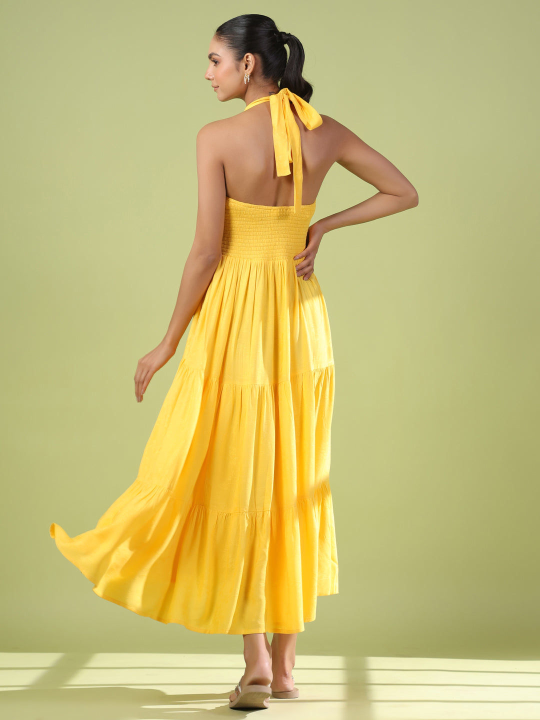 Women's Halter Neck Tiered Dress