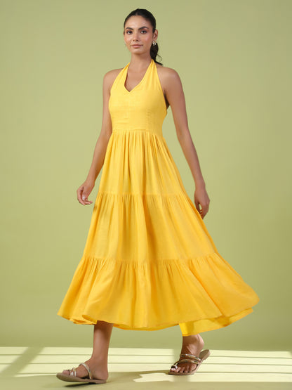 Women's Halter Neck Tiered Dress