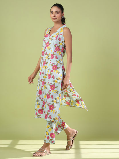 Women's Printed Cotton Kurta Set