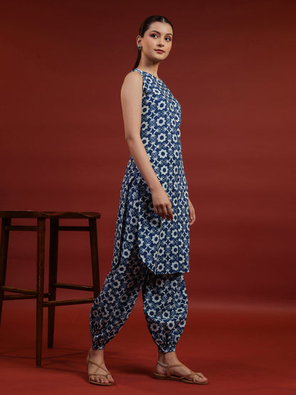 Women's Straight Kurta With Dhoti Pants