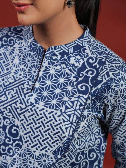 Women's Designer Blue Short Kurti