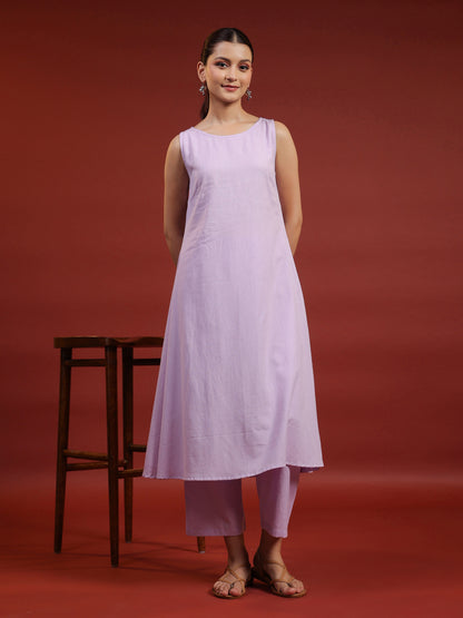 Women's Cotton Sleeveless Kurta with Trousers