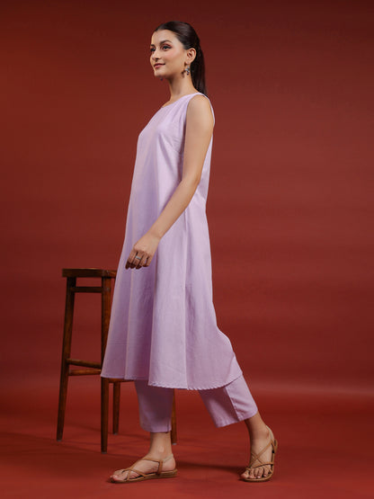 Women's Cotton Sleeveless Kurta with Trousers