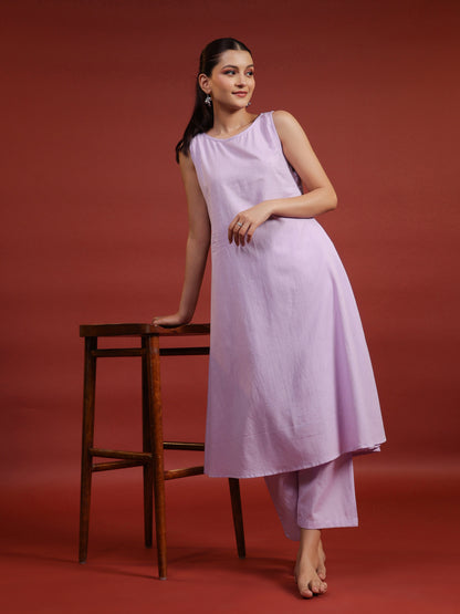 Women's Cotton Sleeveless Kurta with Trousers