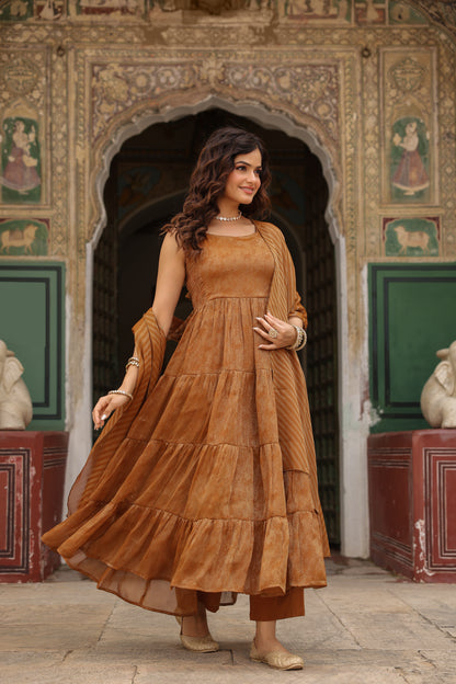 Women's Tiered Anarkali Kurta Set
