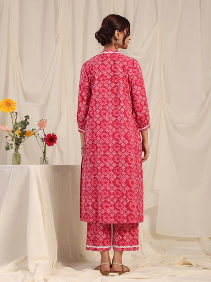 Women's Floral Straight Lace Kurta Set