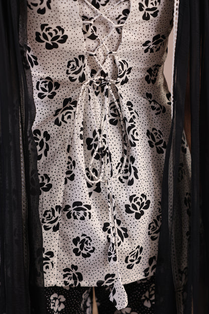 Women's Black and White Kurti and Flared Trouser