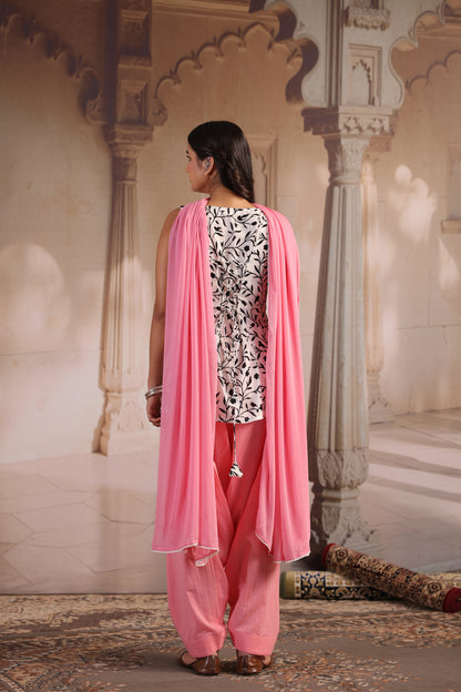Women's Printed Cotton Kurta and Salwar With Dupatta