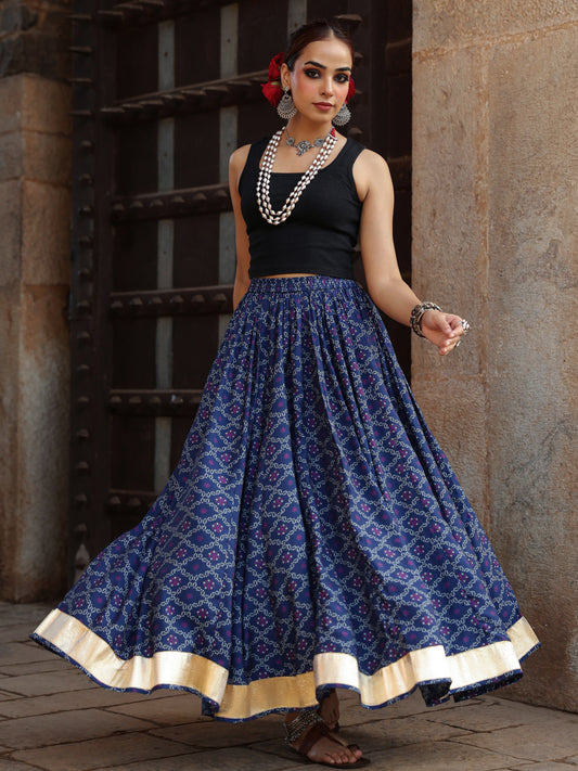 Women's Bandhani Printed Flared Skirt