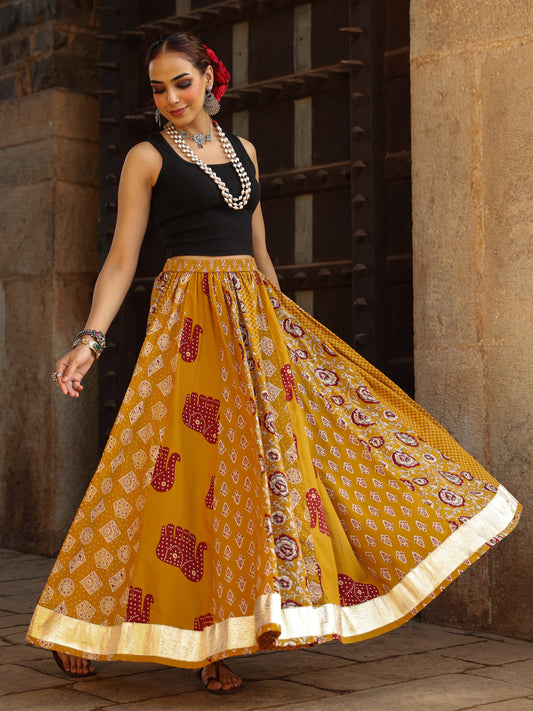 Women's Multi Printed Flared Skirt